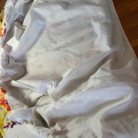 Coldwater Creek Size 14/L NEW Blazer Jacket Floral Watercolor 3/4 Sleeve Lined - Picture 9 of 13